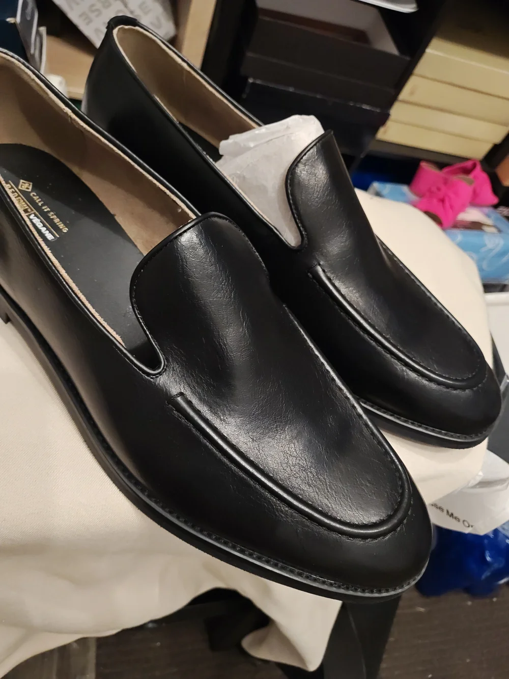 Call It Spring Black Leather Slip-On Men’s Loafers 13